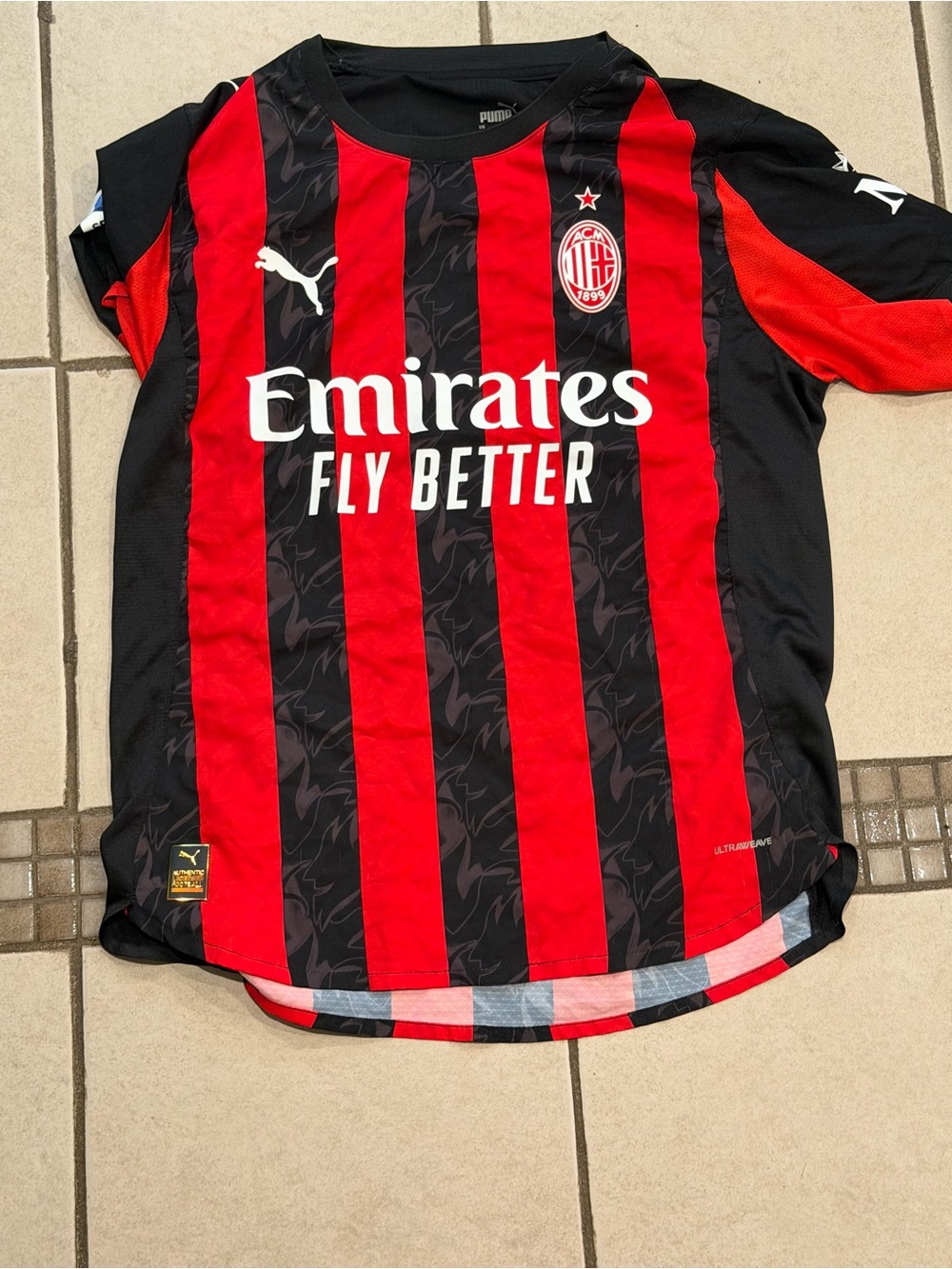 Puma Red & Black Striped AC Milan Jersey